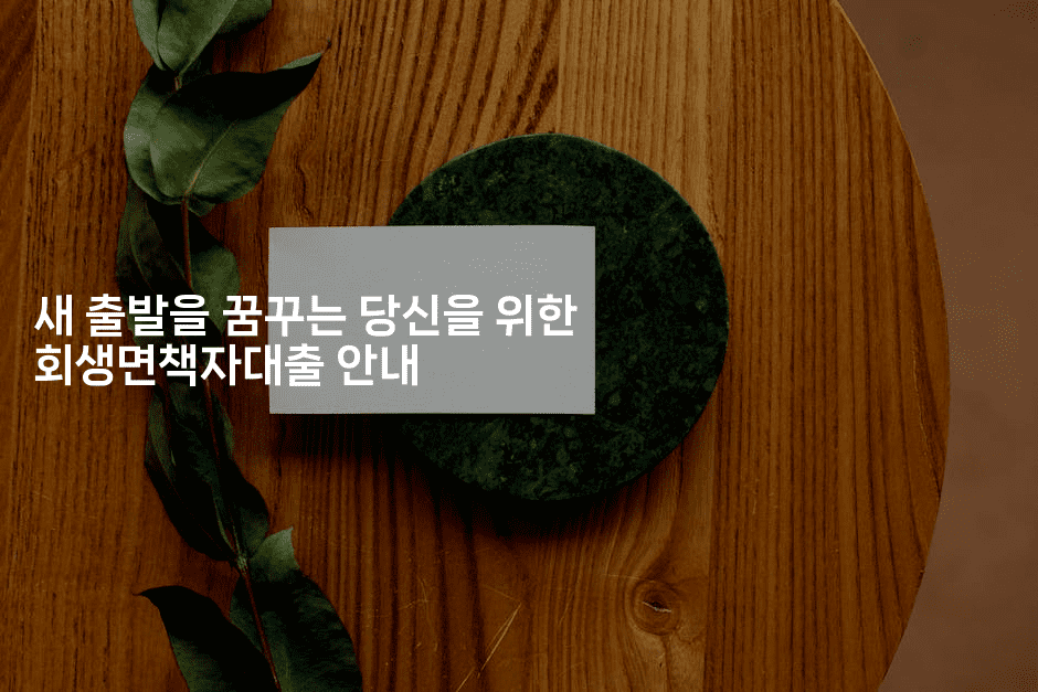 새 출발을 꿈꾸는 당신을 위한 회생면책자대출 안내-맛닥