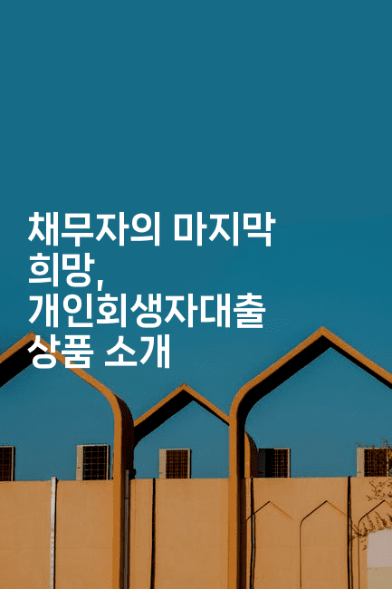 채무자의 마지막 희망, 개인회생자대출 상품 소개-맛닥